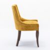 Ultra Side Dining Chair, Thickened Fabric Chairs With Neutrally Toned Solid Wood Legs, Bronze Nail Head (Set of 2) - Golden Yellow - Image 5