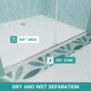 Frameless Double Sliding Soft Close Bathtub Shower Door, 5 / 16" Clear Nano Coated Tempered Glass And 304 Stainless Steel Handle - Brushed Nickel - Image 9