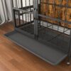 Modern Kennel Dogs Room Up To 60 Lb, Dog Crate Furniture With Multi-Purpose Rremovable Ttray, Double-Door Dog House, Lift Panel, 360 Degree Rotation, 3 Height Adjustable Feeding Bowls - Antique Brown - Image 8