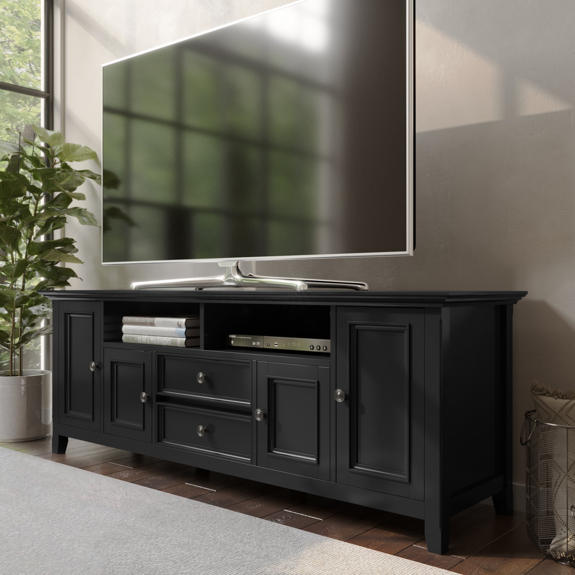 Amherst - Wide TV Media Stand - Black - Image 9