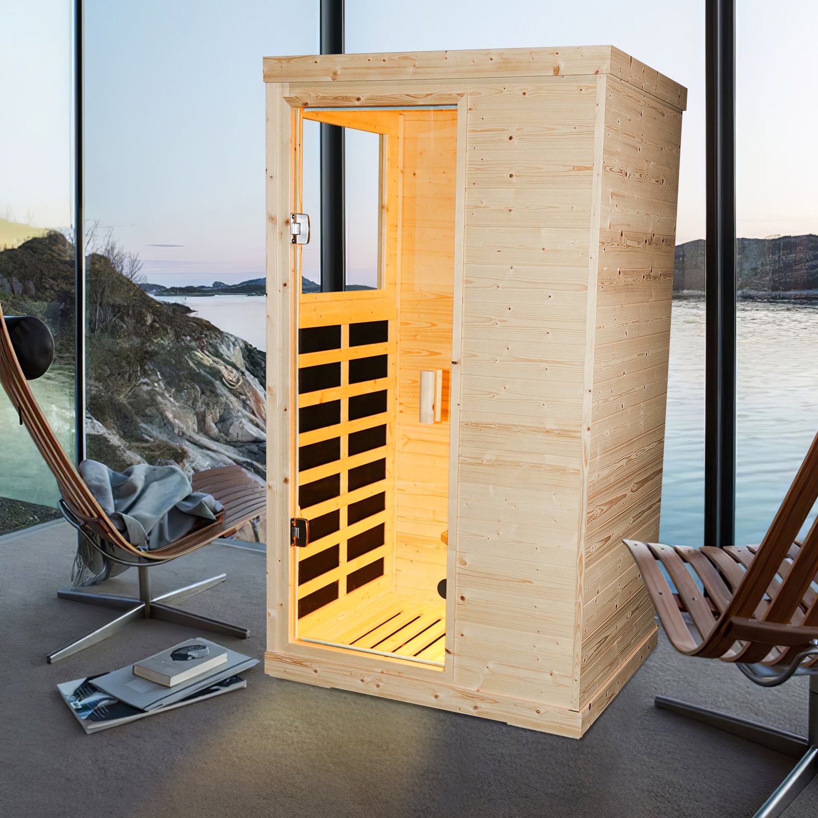 Single Person Spruce Far Infrared Sauna Hair - Natural - Image 2