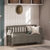 Brooklyn - Entryway Storage Bench - Farmhouse Gray - Image 7
