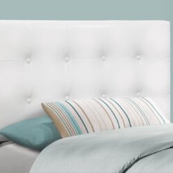 Twin Size, Bed Headboard Only, Upholstered, Transitional - White