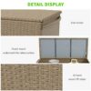 Outsunny - 83 Gallon Deck Box, Large Outdoor Storage Chest, Pe Wicker Trunk For Outside On Wheels For Garden Tools, Pool Toys & Patio Furniture Cushions - Brown - Image 4