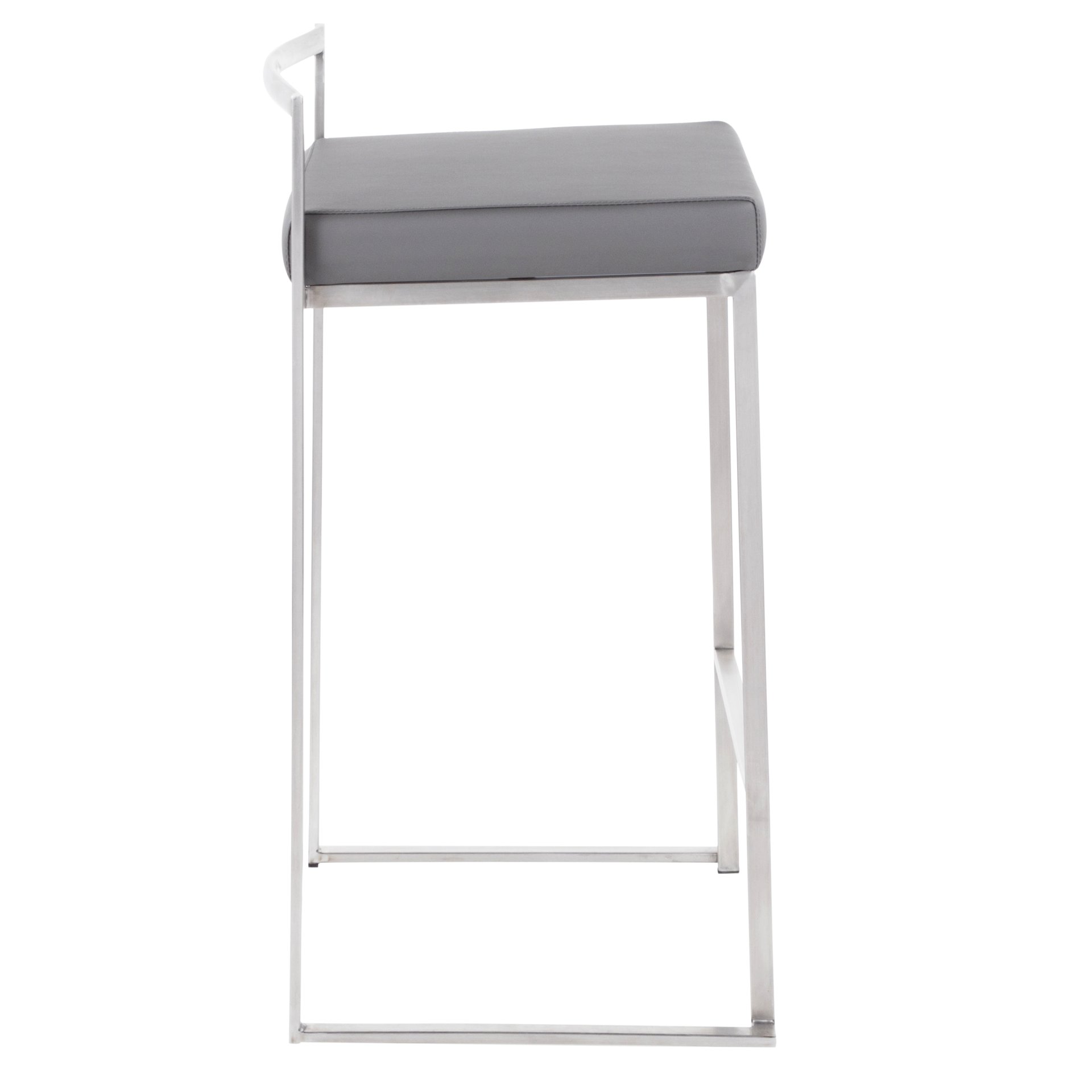 Fuji - Contemporary Stackable Counter Stool (Set of 2) - Gray - Image 3