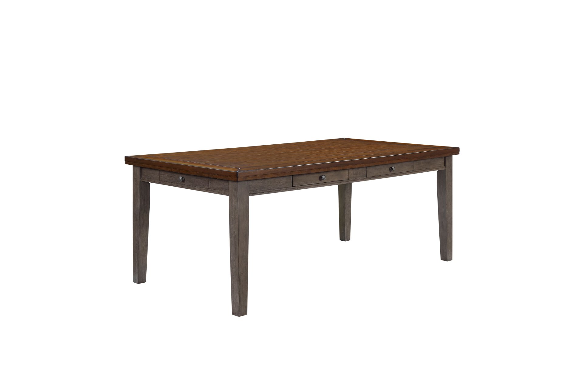 Casual Two Tone 6 Drawer Dining Table - Gray - Image 4