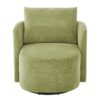360° Swivel Chair, Accent Barrel Armchair, Upholstered With Curved Design - Green - Image 11