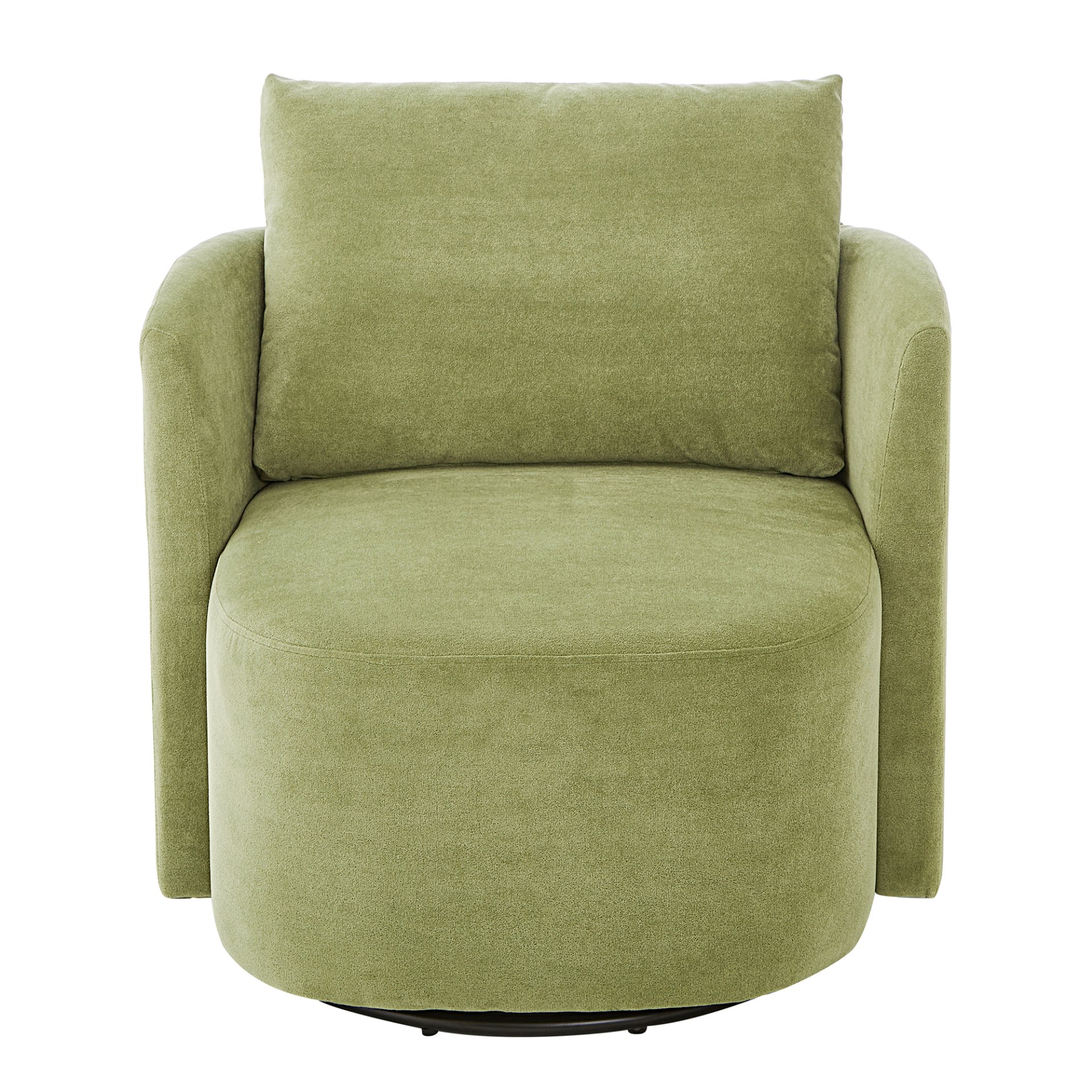 360° Swivel Chair, Accent Barrel Armchair, Upholstered With Curved Design - Green - Image 11