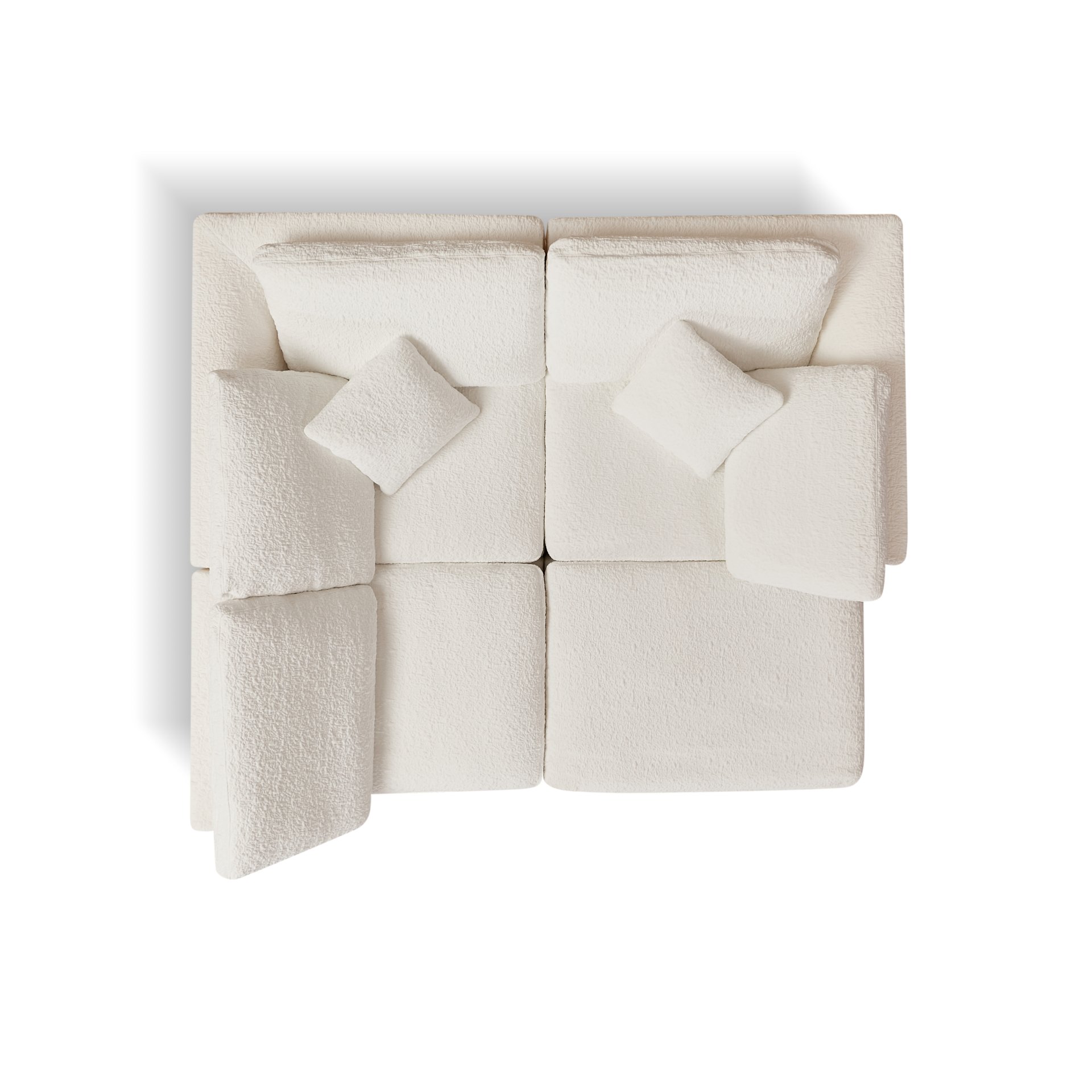 Cloud L Shape Modular Sectional Sofa With Ottoman, 3 Seater Convertible Couch - White - Image 15