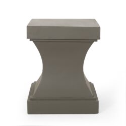 Modern Athena Side Table With Pedestal Design - Light Gray
