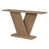 Console Table With V Shape Base / Natural Wood Veneer, Sculptural Entryway Accent - Brown - Image 5