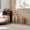 Floor Metal Vase Modern Style Decoration Home Woven Pattern Metal Vase 3 Piece Set Gorgeous Home Decoration Large Glazed Metal Vase - Champagne - Image 15