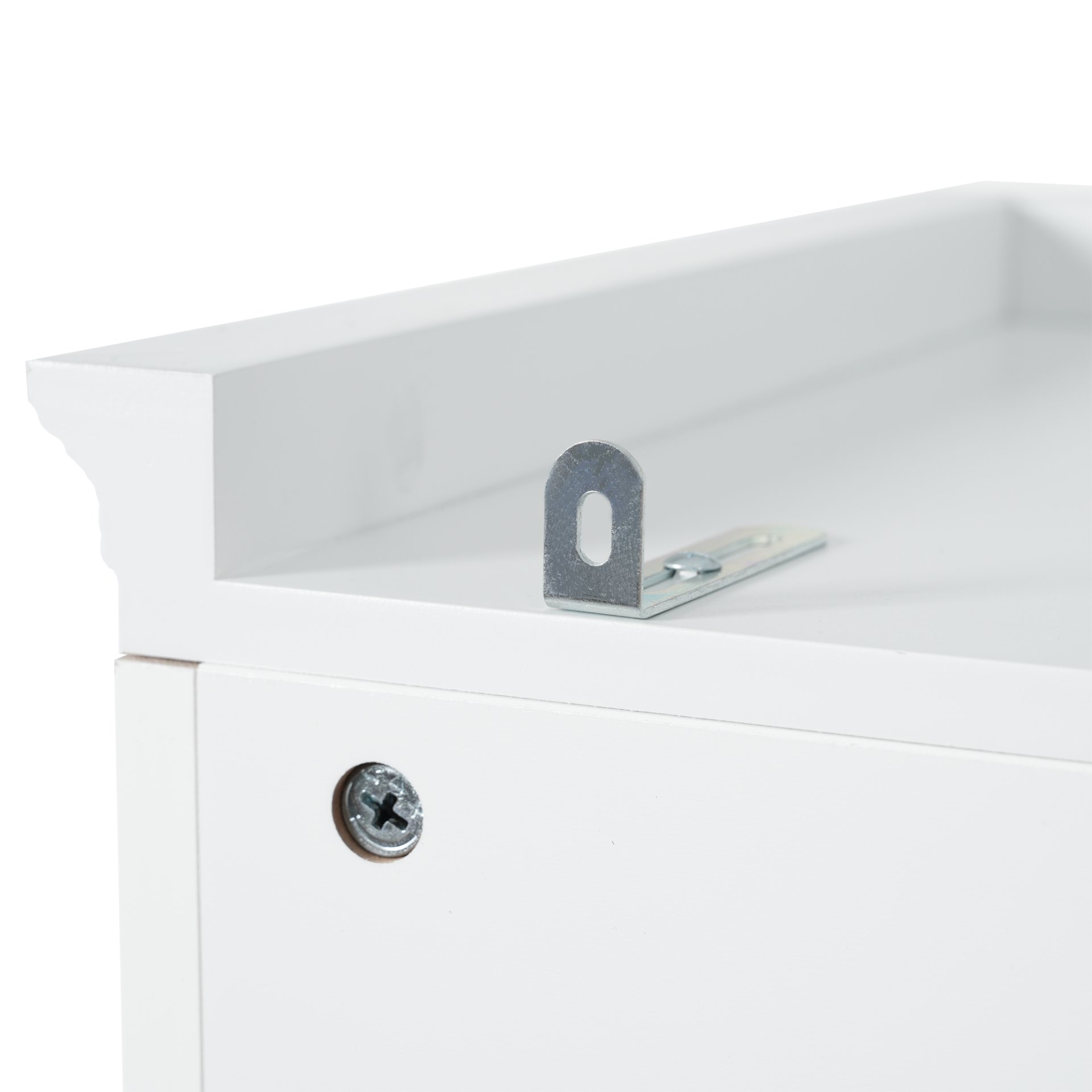 Freestanding Bathroom Vanity Tall With Damping Hinge Doors, Adjustable Shelves - White - Image 19
