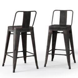 Rayne - Metal Counter Height Stool (Set of 2) - Distressed Black