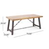 Outdoor Dining Table With Slat Wooden Panel And Turnbuckle Accents - Teak - Image 3