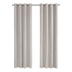 2 Pieces Set, Curtain Panel, Room Darkening, Grommet, Micro Suede, Versatile Use - Ivory