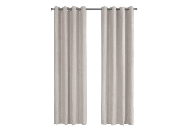 2 Pieces Set, Curtain Panel, Room Darkening, Grommet, Micro Suede, Versatile Use - Ivory