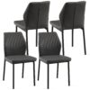 Dining Chairs Living Room Chair Modern Kitchen Armless Side Chair With Metal Legs (Set of 4) - Dark Gray - Image 5