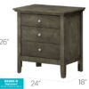 3 Drawer Nightstand - Gray - Image 5