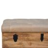 Buffalo - Hide Leather Storage Trunk - Beige / Brown - Image 8