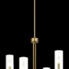 Enigma - 4 Lights Chandelier With Clear Ribbed Satin - Antique Brass / Clear / Gold - Image 2