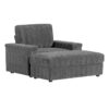 Oversized Chaise Lounge Indoor Rabbit Fur Sofa Bed With Storage Ottoman And Armrests Cup Holders With Deep Seat - Gray - Image 7
