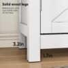 Farmhouse Storage Cabinet With Drawer And Adjustable Shelf Kitchen Cabinet With Walnut Countertop, Modern Coffee Bar Console Cabinet For Kitchen, Dining Room, Bathroom, Entryway - White - Image 7