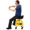 Pneumatic 360 Degree Swivel Stool, Mechanics Rolling Creeper Seat, Heavy Duty Rolling Mechanics Stool, Shop Stool With Casters - Yellow / Black - Image 7