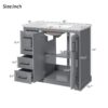 36" Bathroom Vanity With Sink, Soft Close Doors, Adjustable Shelf & 3 Drawers - Gray - Image 3