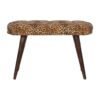 Leopard Print Deep Button Bench - Walnut - Image 10