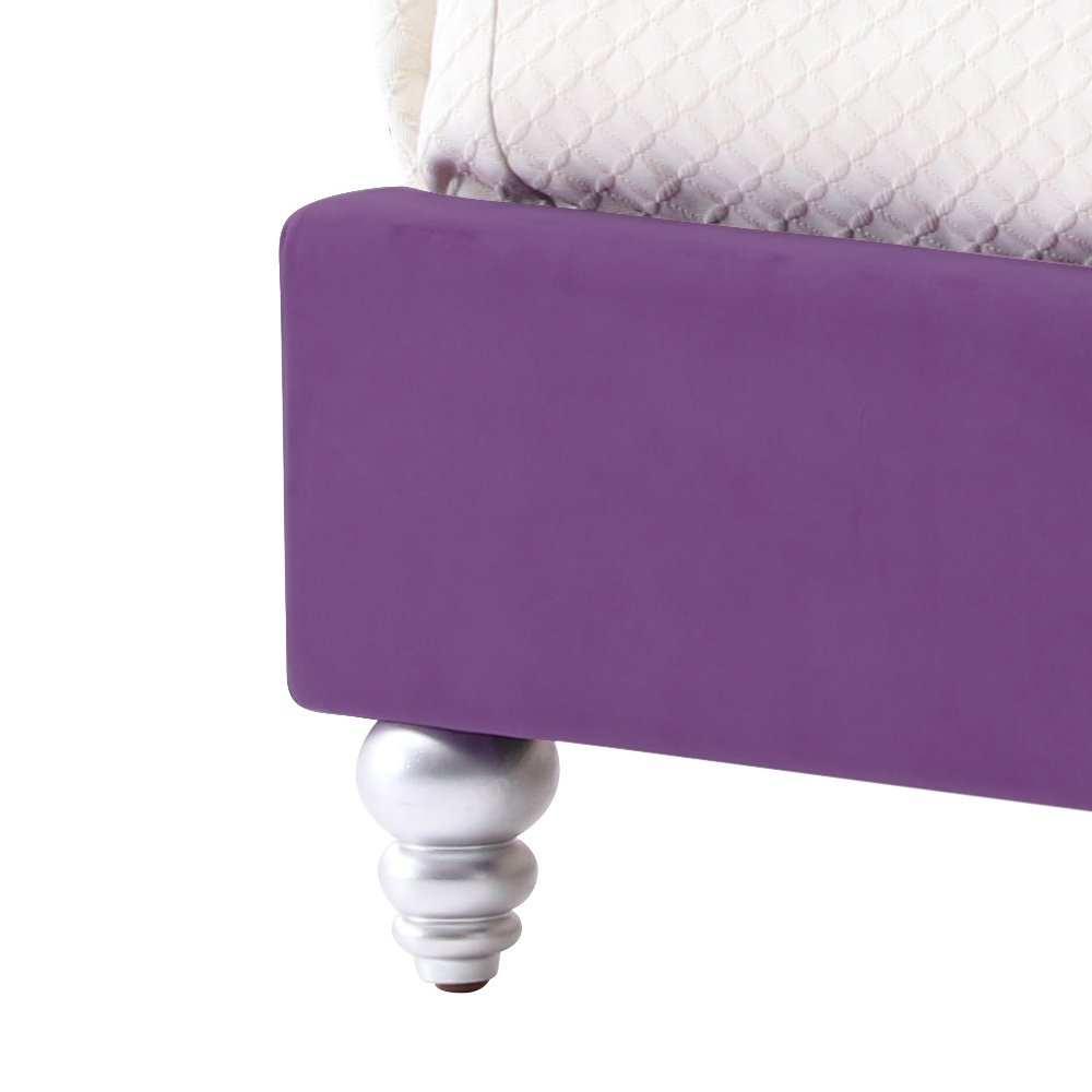 Queen Elegant Transitional Upholstered Bed - Purple - Image 6