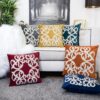 Dora - Vintage Vine Pillow Cover With Matching Back And Hidden Zipper - Orange - Image 2