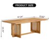 Rubber Wood And Solid Wood Coffee Table Modern Minimalist Rattan Weaving Design, Living Room Balcony, Multifunctional Small Sized Furniture - Natural - Image 3