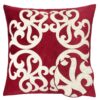Dora - Vintage Vine Pillow Cover With Matching Back - Red - Image 5