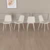 Modern Kitchen Dining Chairs (Set of 4) With Linen Padding And Sturdy Metal Legs - Beige - Image 4