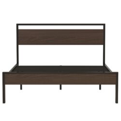 Ceres - Queen Bed With Wood Headboard & Footboard - Black And Walnut