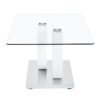 Contemporary Style Glass Top Coffee Table With White Base Suitable For Living Rooms And Lounge Areas - White - Image 19