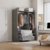 Open Wardrobe Storage For Bedroom - Gray - Image 25