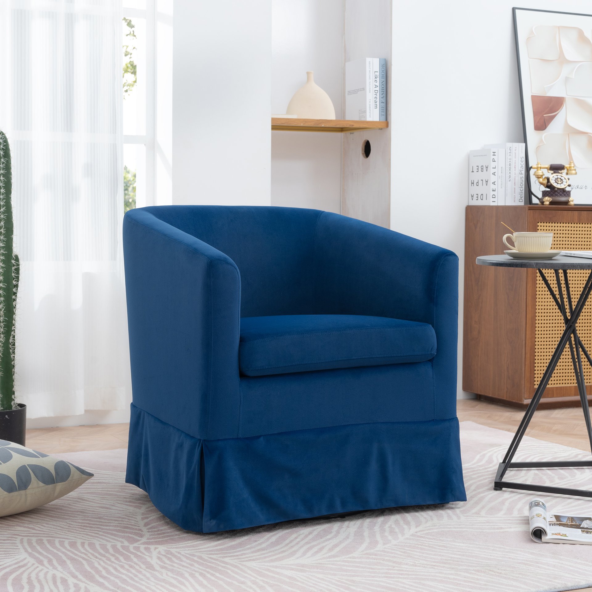 27.36" Wide Swivel Chair - Blue - Image 2