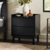 Mid-Century Modern 2 Drawer Nightstand - Black - Image 5