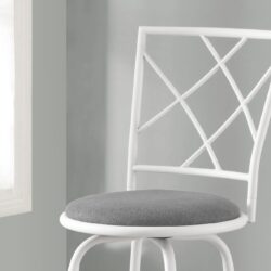 Swivel Stool Bar Height, Contemporary Design (Set of 2) - White