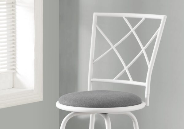 Swivel Stool Bar Height, Contemporary Design (Set of 2) - White