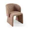Modern Accent Chair Brown Single Sofa Chair, Upholstered Side Chair Teddy Comfy Chair For Dining Room / Bedroom / Living Room / Reception 1 Piece - Brown - Image 6