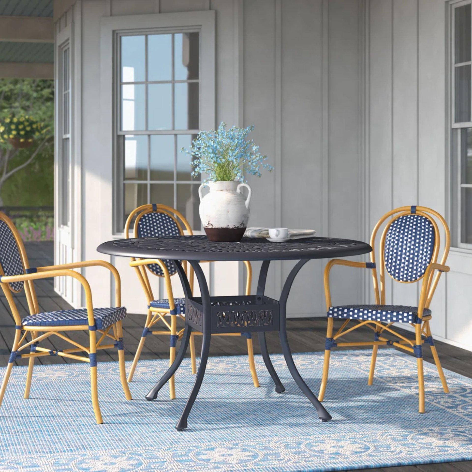 Outdoor Patio Aluminum 48" Round Dining Table - Dessert Night - Image 2