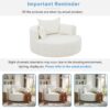 360 Degree Swivel Chair Accent Barrel Chair With Removable Pillows Chenille Fabric - Beige - Image 9