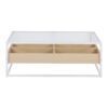 Display Contemporary Coffee Table - White / Natural / Clear - Image 4