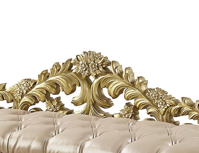 Cabriole - Synthetic Leather Bench - Gold - Image 8