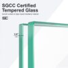 Modern Semi Frameless Double Sliding Shower Door With Sgcc Tempered Glass - Matte Black - Image 6