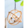3 Light Farmhouse Chandelier, Rope Chandelier Globe Hanging Light Fixture With With Adjustable Chain For Kitchen, Bulb Not Included - Beige Brown - Image 6