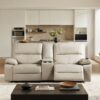 Malibu - Modern Power Motion 3 Piece Reclining Loveseat Sofa With Cup Holders - Cream Taupe Beige - Image 12